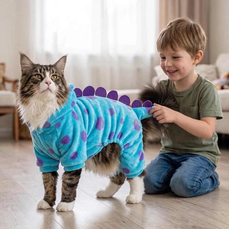 Déguisement pour les chats | Dinosaure Douillet