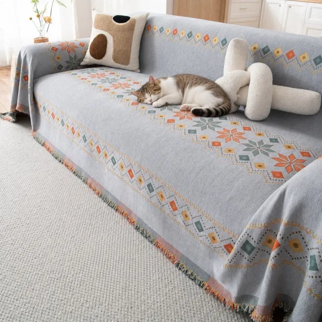 Jeté de canapé chat grande taille - BohèmeChat