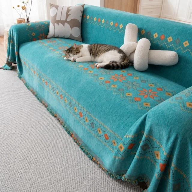 Jeté de canapé chat grande taille - BohèmeChat