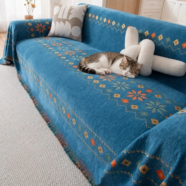Jeté de canapé chat grande taille - BohèmeChat