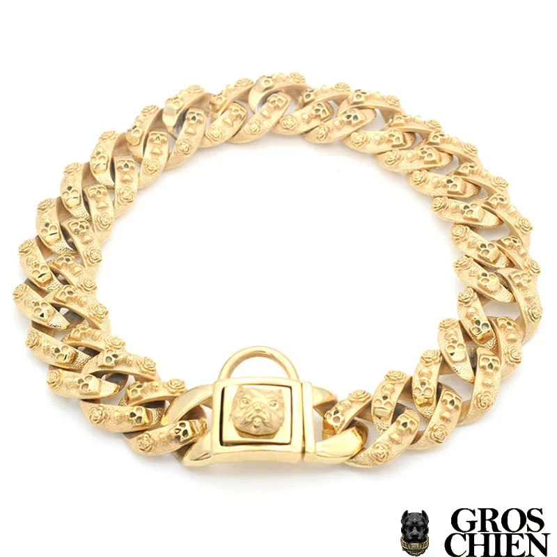 COLLIER GOLDEN SKULL
