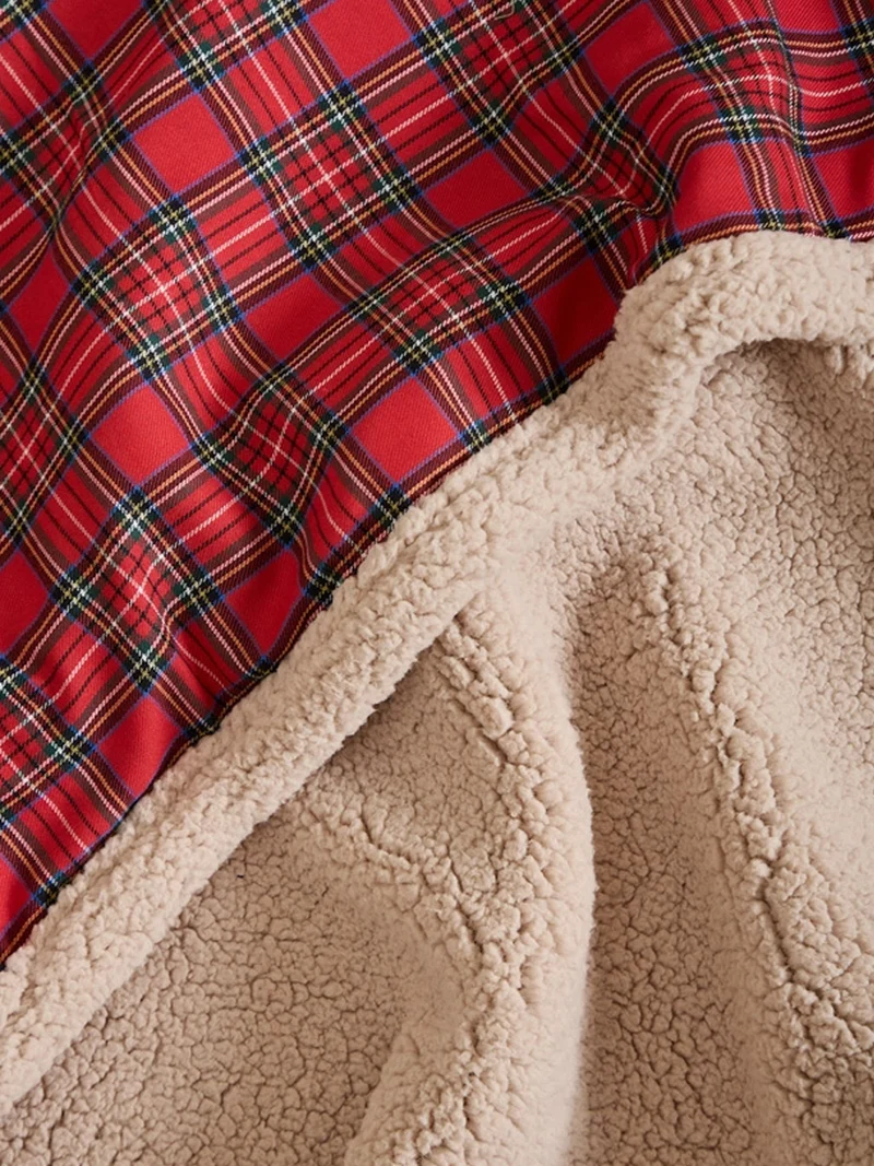 Plaid pour chien - Rouge royal et sherpa - Cafide