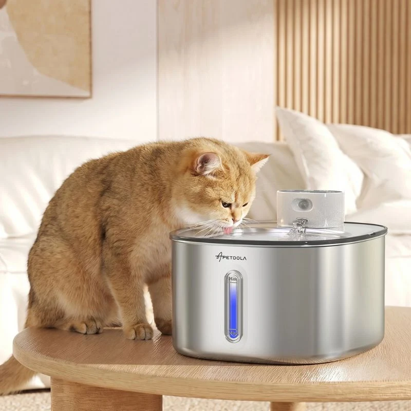 Fontaine à eau chat sans électricité avec batterie - Catfree