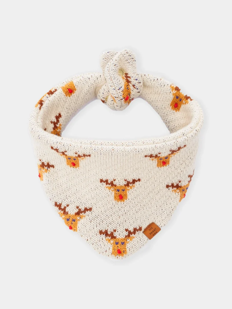 Bandana pour chien en tricot - Reindeer 🦌 - The Foggy Dog