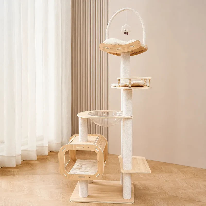 Arbre à chat en bois 180 cm - Design | Altéa