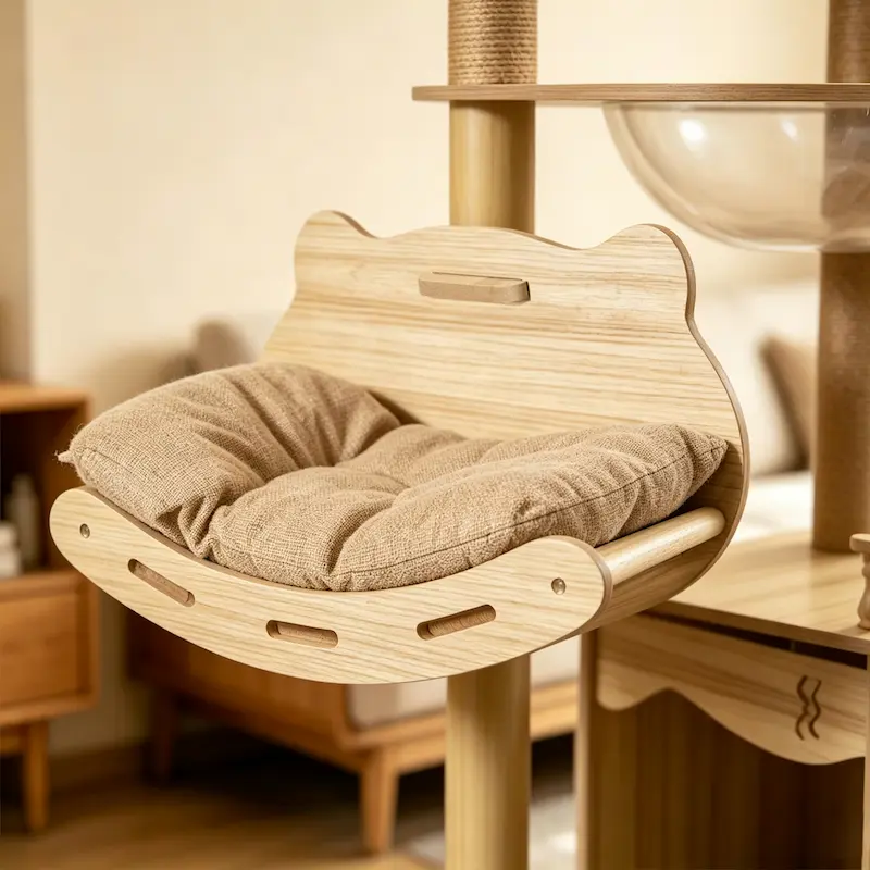 Arbre à chat 150 cm - Design bois multifonction | Nooka