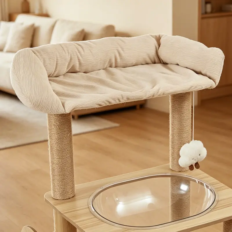 Arbre à chat 150 cm - Design bois multifonction | Nooka