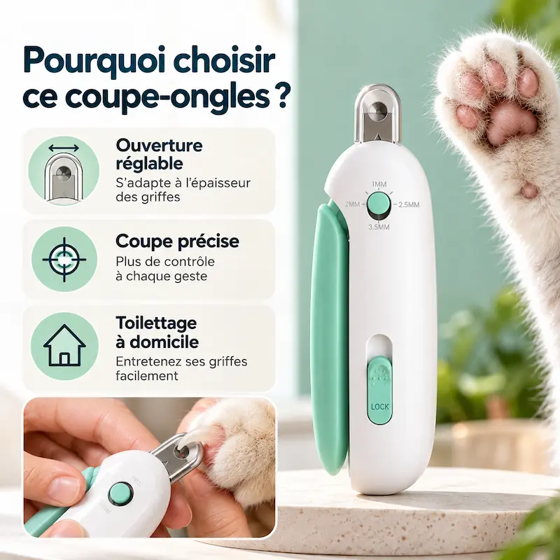 Coupe-ongles professionnel chat - Coupe précise | ClawPro