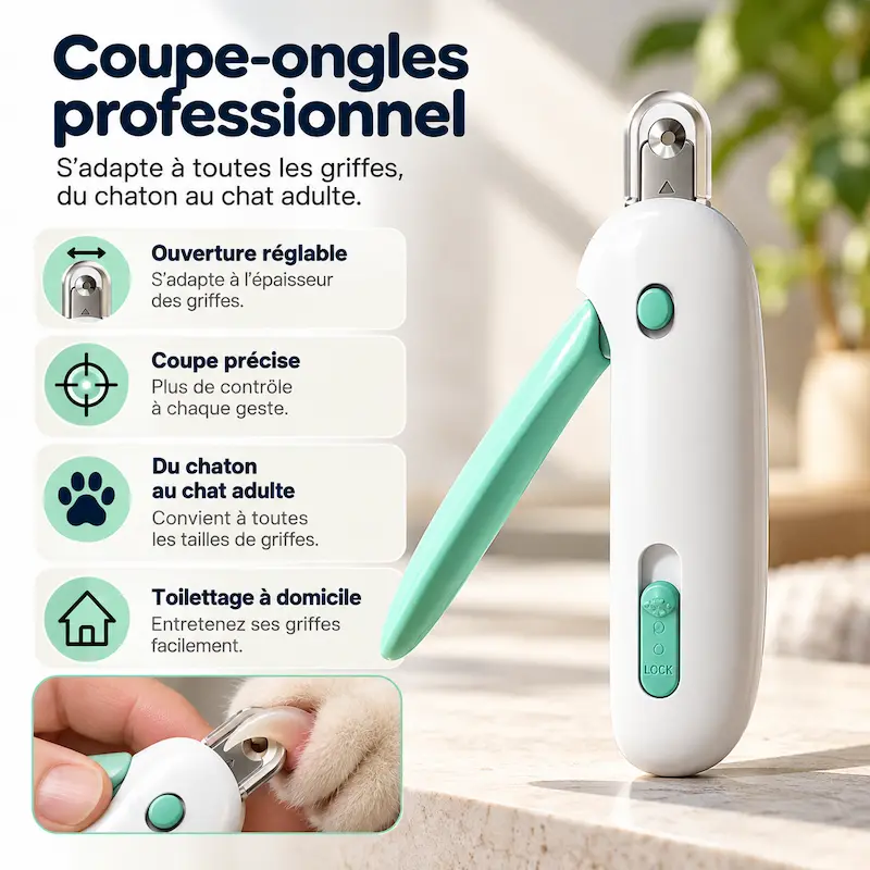 Coupe-ongles professionnel chat - Coupe précise | ClawPro