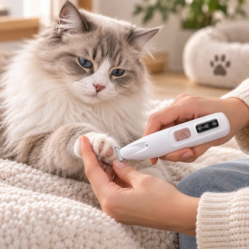 Tondeuse silencieuse pour chat - Moins de stress | Nelya