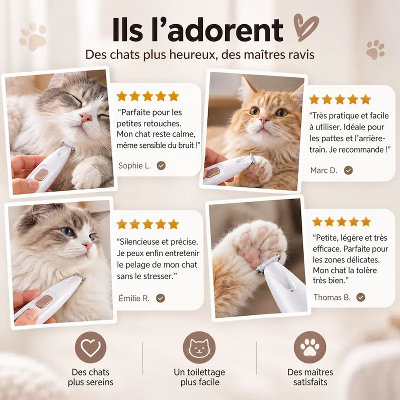Tondeuse silencieuse pour chat - Moins de stress | Nelya