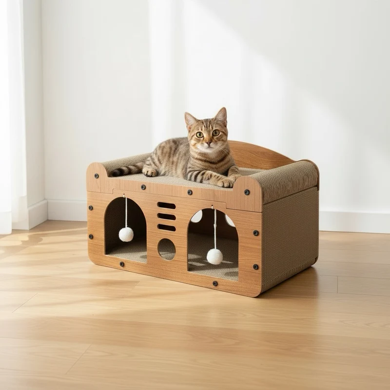 Griffoir en carton pour chat - ScratchHome