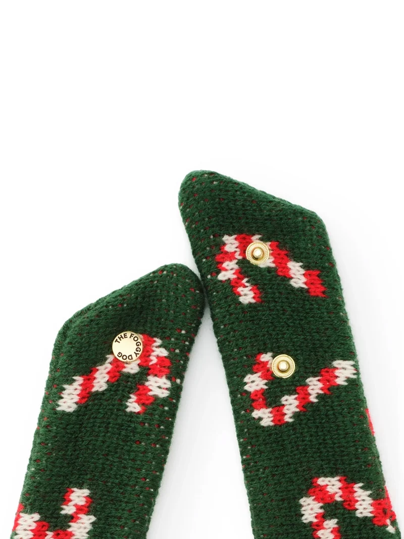 Bandana pour chien en tricot - Candy Cane ☃️ - The Foggy Dog