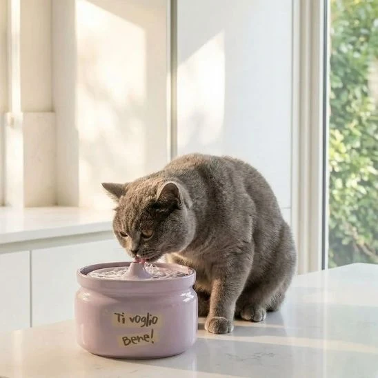 FONTAINE A EAU CHAT CERAMIQUE | Céram’Fraîcheur