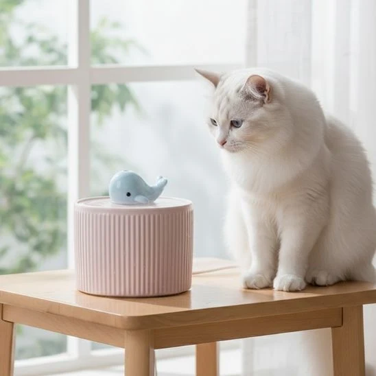 Fontaine à eau chat ceramique | Goutte de Joie
