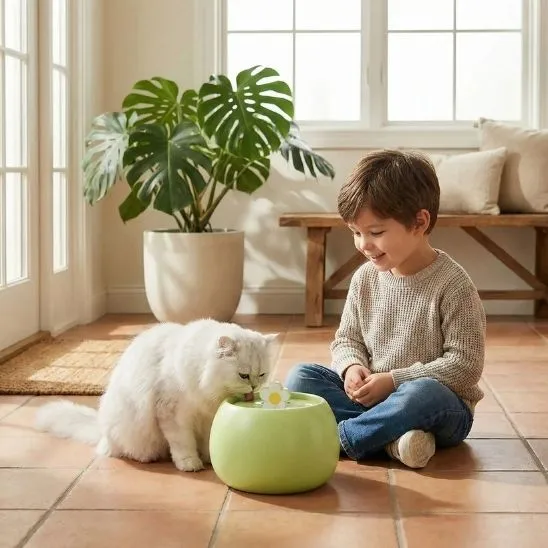 FONTAINE A EAU POUR CHAT CERAMIQUE | Fleur Zen
