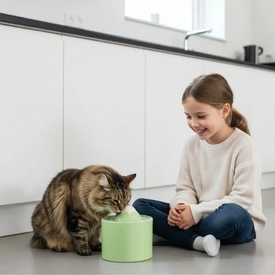 FONTAINE A EAU POUR CHAT CERAMIQUE | Cascade des Neiges