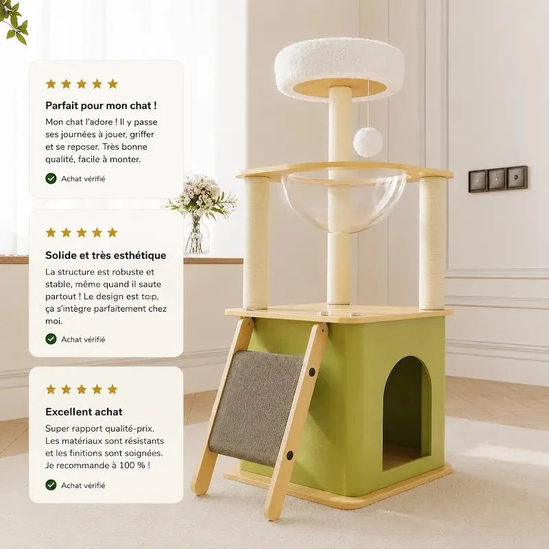 Arbre à chat Linea 100 - Compact et stable | FelinoHome