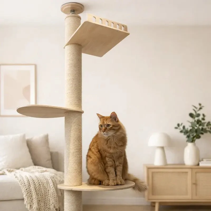 Arbre à chat plafond réglable - Stable sans perçage | Mewparnasse