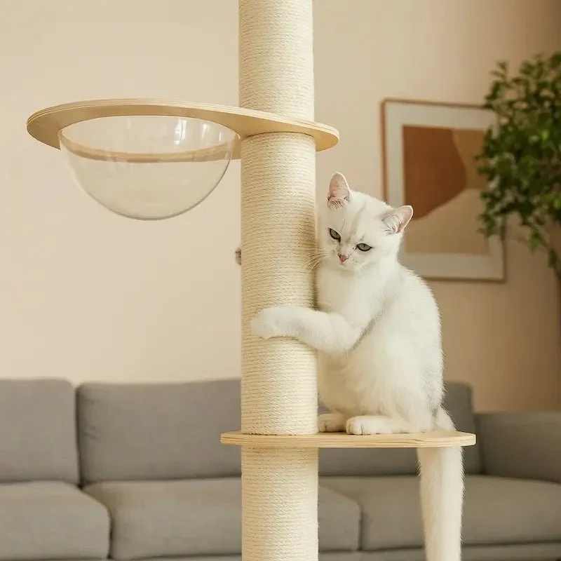 Arbre à chat plafond réglable - Stable sans perçage | Mewparnasse