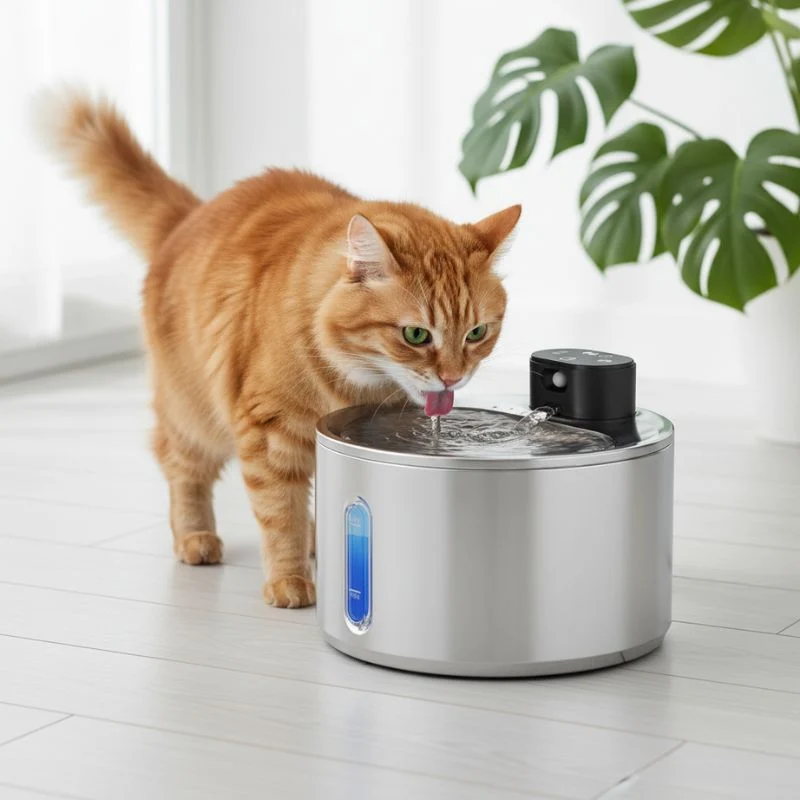 Fontaine à eau chat sans électricité 4L rechargeable - HydraMajesté™