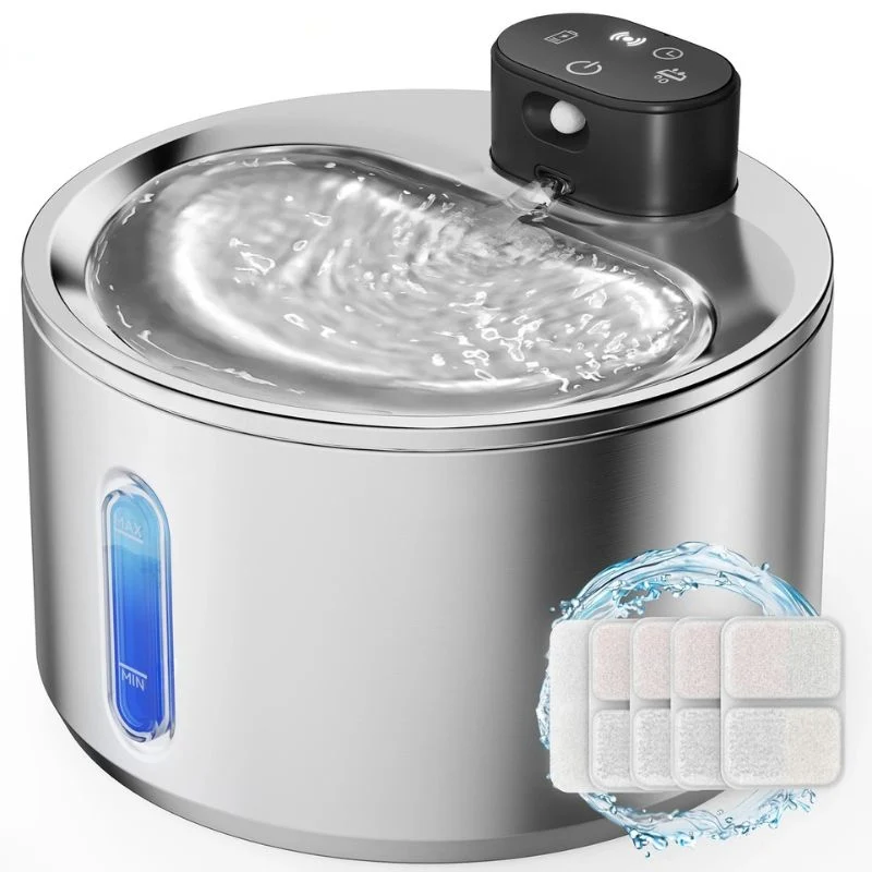 Fontaine à eau chat sans électricité 4L rechargeable - HydraMajesté™
