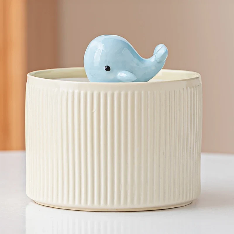 FONTAINE EAU CERAMIQUE DESIGN BALEINE SILENCIEUSE - CatsFlow