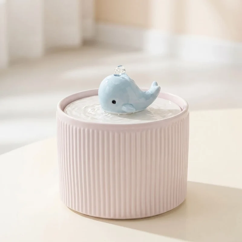 FONTAINE EAU CERAMIQUE DESIGN BALEINE SILENCIEUSE - CatsFlow