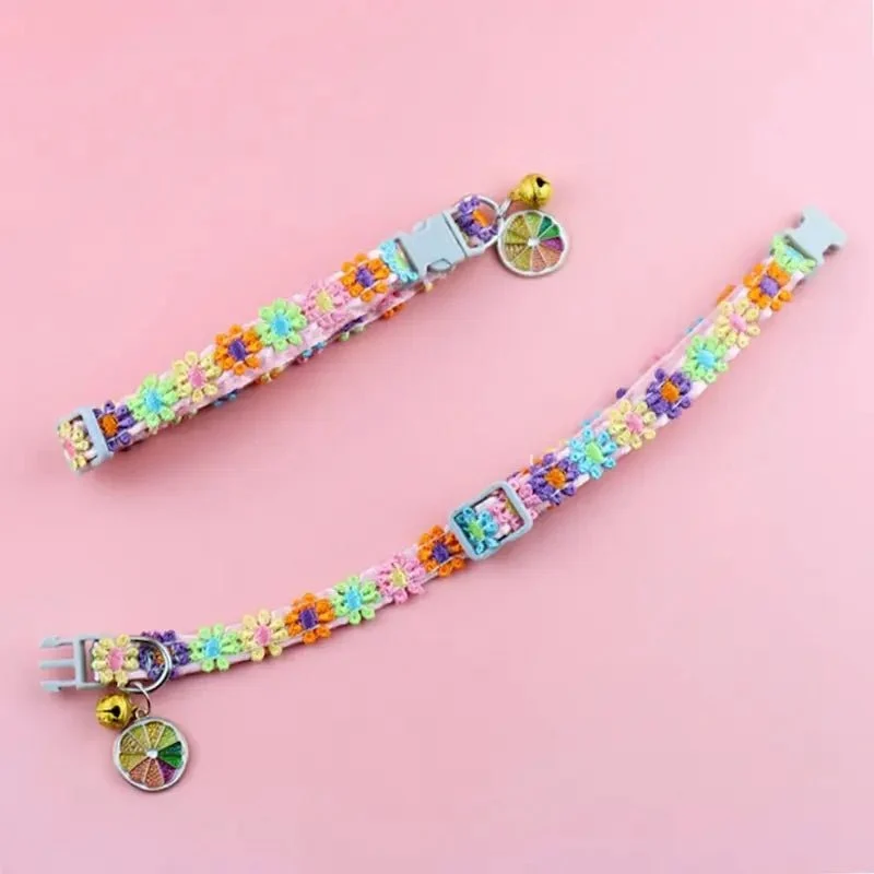 Collier chat clochette fleur - Léger & sécurisé | Fleuria