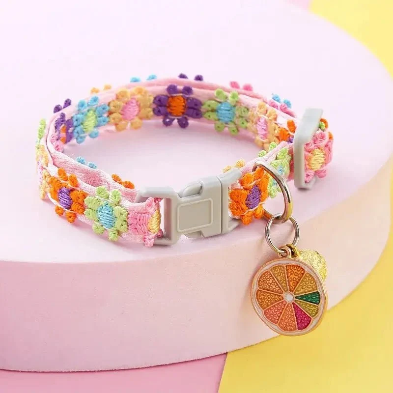 Collier chat clochette fleur - Léger & sécurisé | Fleuria
