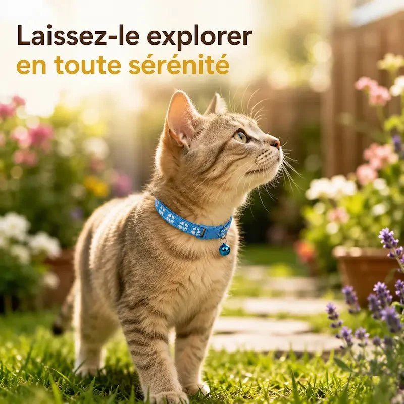 Collier chat motif coloré - Léger et réglable | PawColor