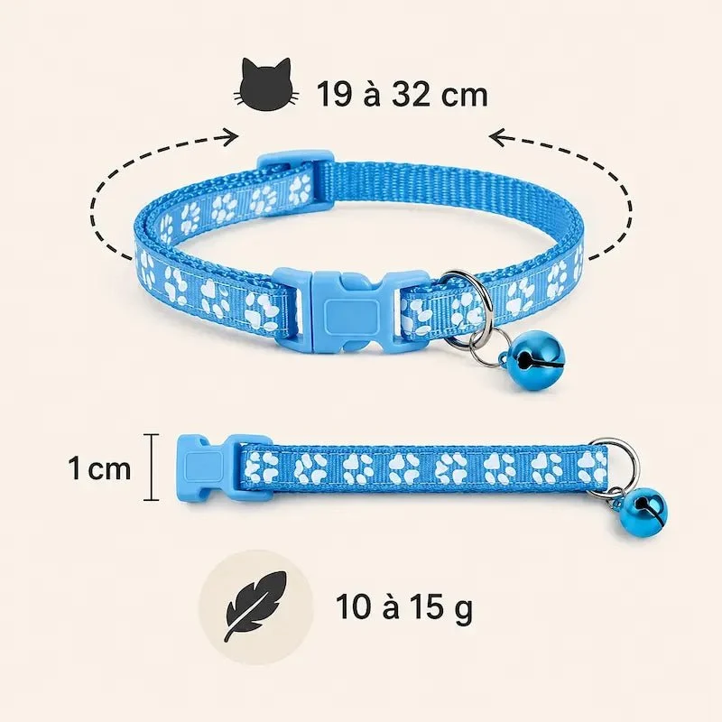 Collier chat motif coloré - Léger et réglable | PawColor