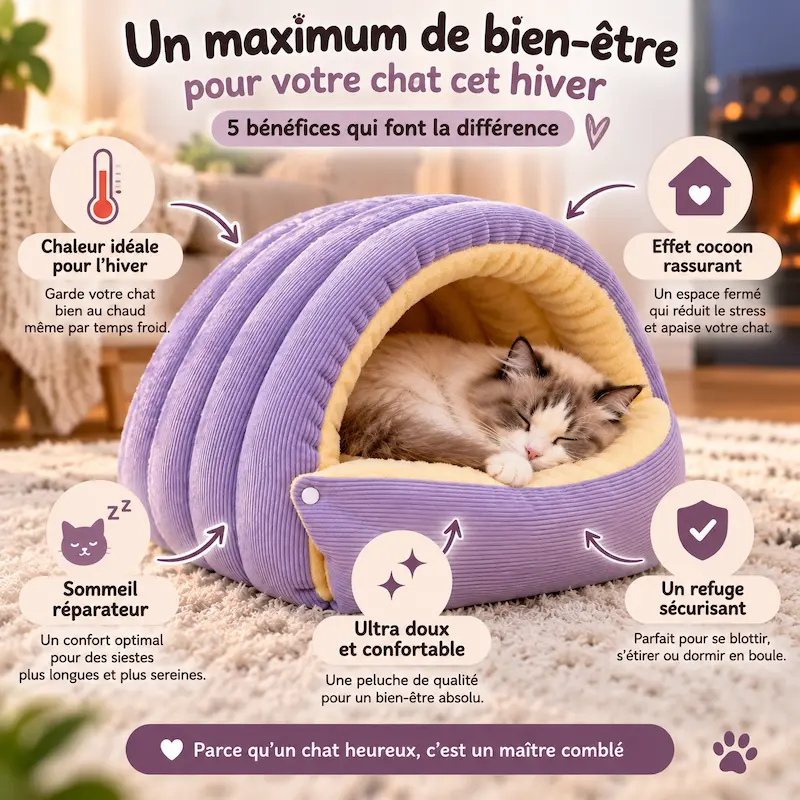 Panier chat hiver chaud - Nid douillet | SnuggleCat