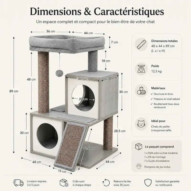 Petit arbre à chat moderne - Stable | UrbanNest