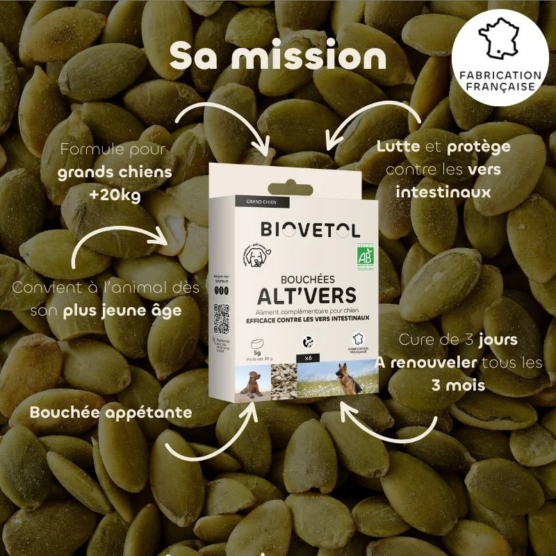Bouchées ALT'VERS vermifuge grand chien - Biovetol