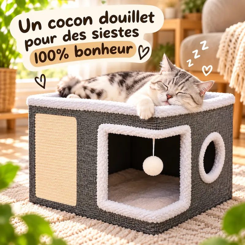 Maison cube pour chat - Confort & design | CatLuxe