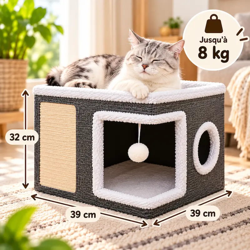 Maison cube pour chat - Confort & design | CatLuxe