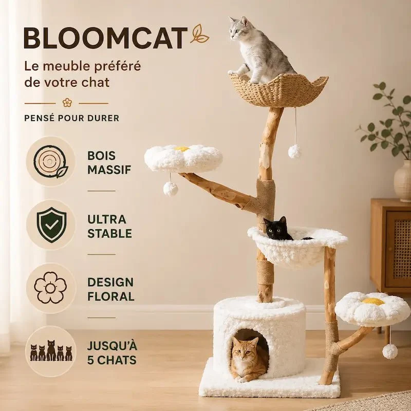 Grande tour arbre à chat – Design floral | BloomCat