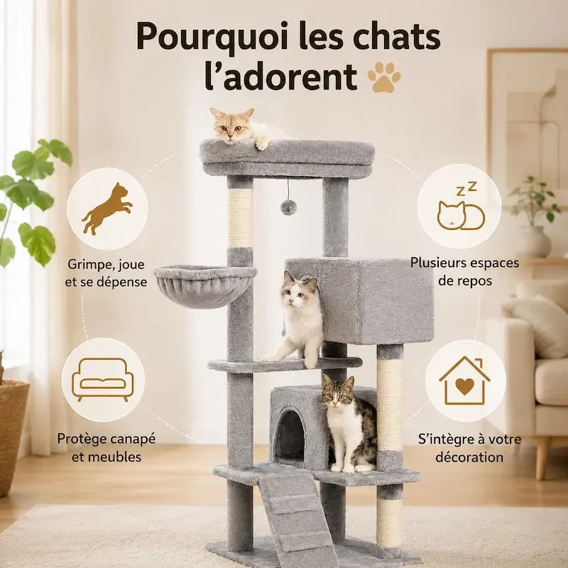 Arbre à chat luxe multi-niveaux – Tour premium | RoyalCat