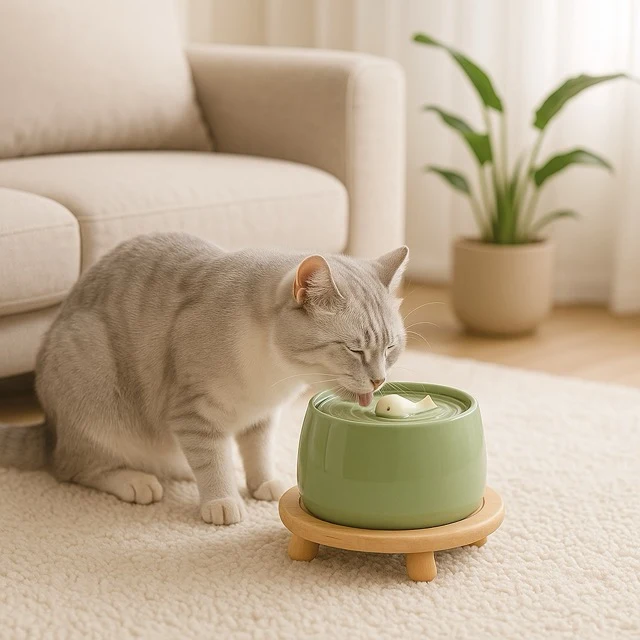 Fontaine à eau chat en Céramique ultra silencieuse - Baleine