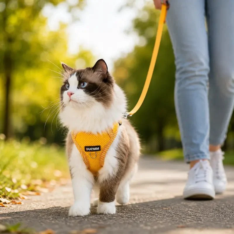 Harnais en nylon pour chat - Sécurité & confort | Duomm