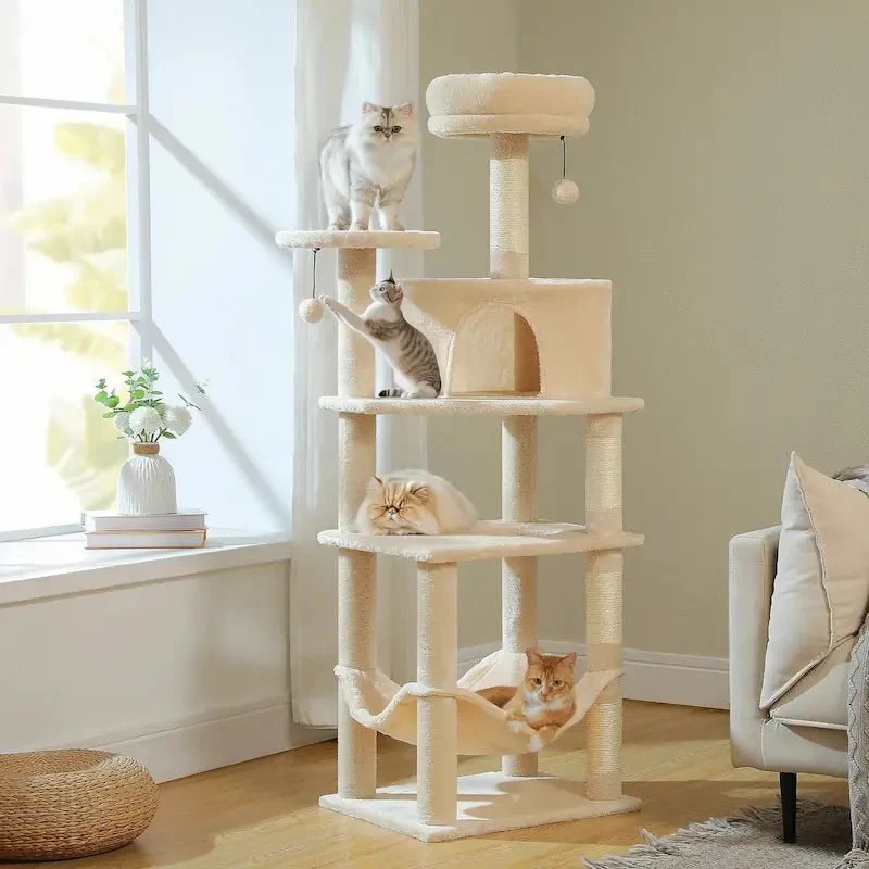 Arbre à chat tour multi-niveaux – Sisal & hamac | FéliTower