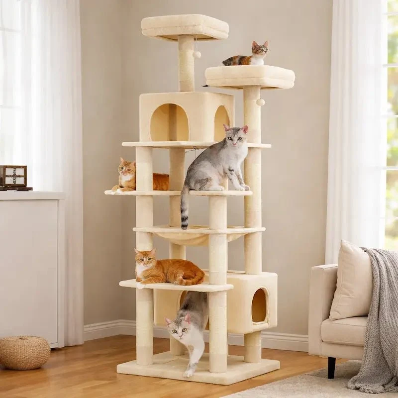 Grand arbre à chat multi-niveaux - Griffoirs sisal & hamac | AltoPurr