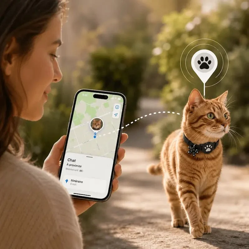 Collier chat support AirTag – Anti-fugue sécurisé | FeliFind