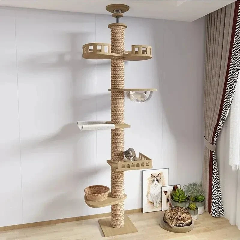 Arbre à chat XXL bois naturel – Stable & design | NativaCat