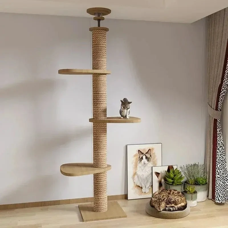 Arbre à chat XXL bois naturel – Stable & design | NativaCat
