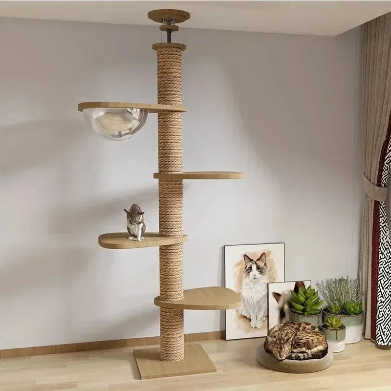 Arbre à chat XXL bois naturel – Stable & design | NativaCat