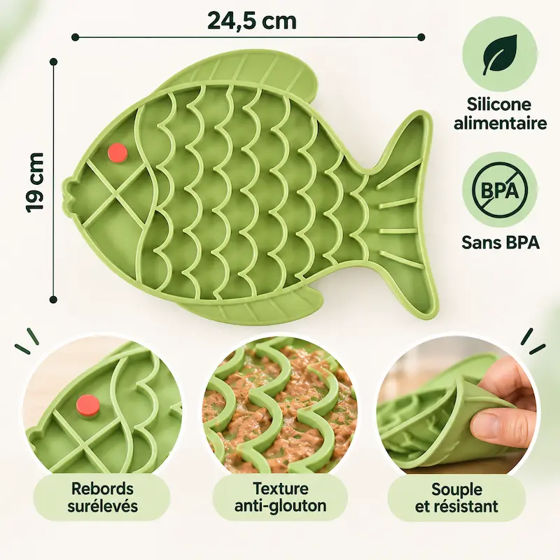 Tapis silicone gamelle chat - Sol propre garanti | Miaocat