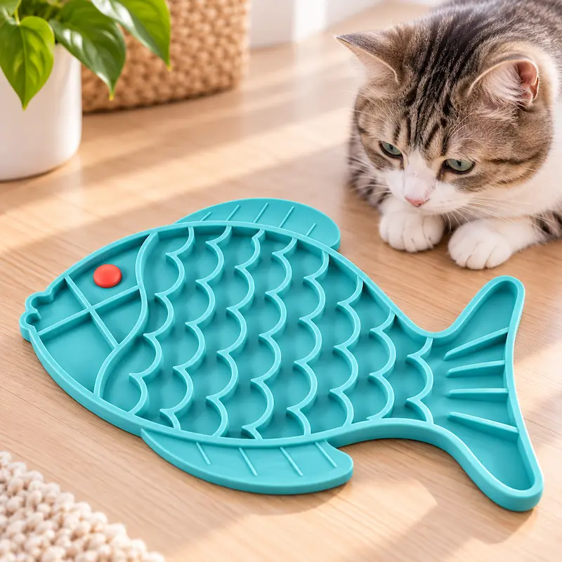 Tapis silicone gamelle chat - Sol propre garanti | Miaocat