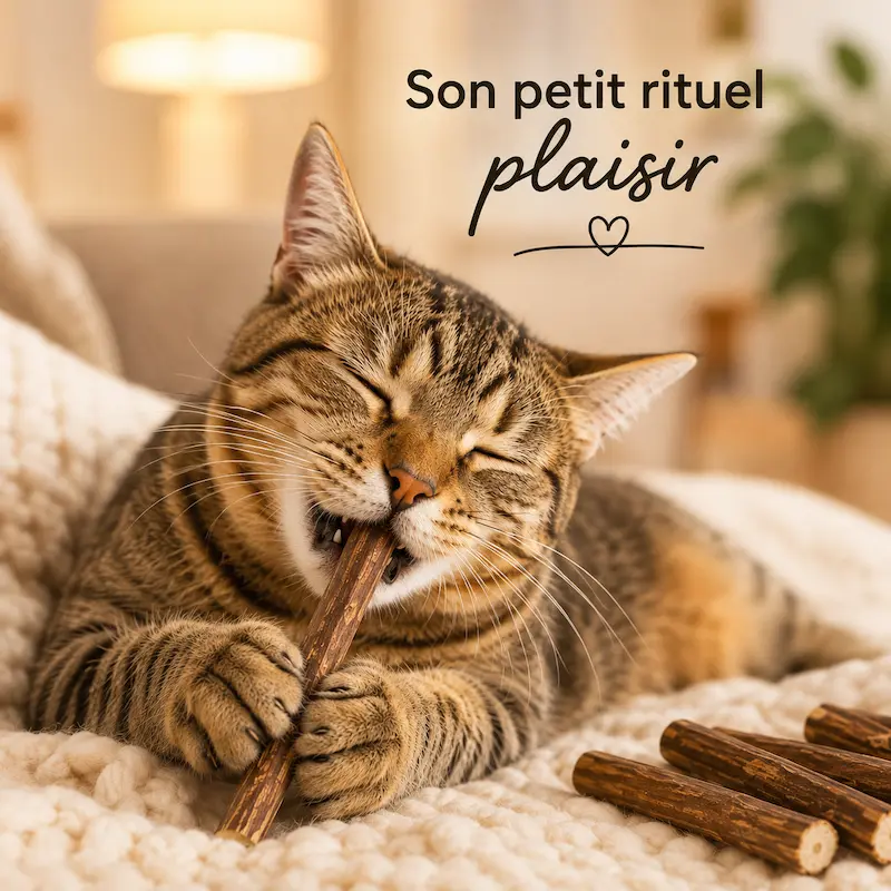 Bâton à mâcher chat - Nettoie & détend | Silvervine